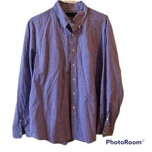 Ralph Lauren Men's Purple White Check Long Sleeve Button Down Shirt XXL